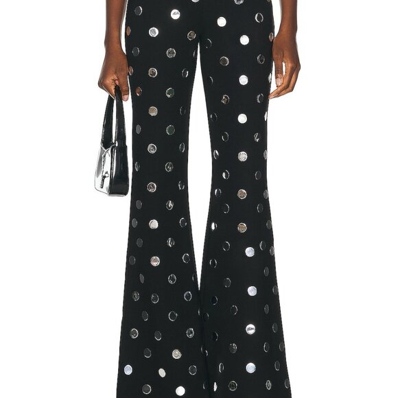 NWT AREA Polka Dot Flare Pant in Black new fwrd metallic - Picture 4 of 10